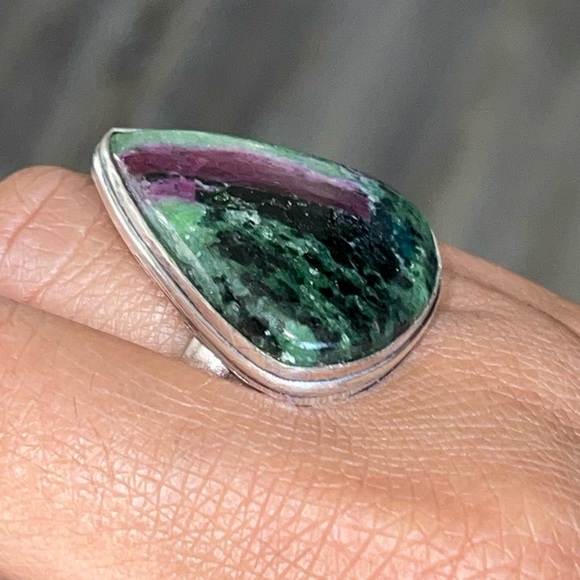 Anyolite Ruby Zoisite Ring Size 7 3/4 - Picture 8 of 16
